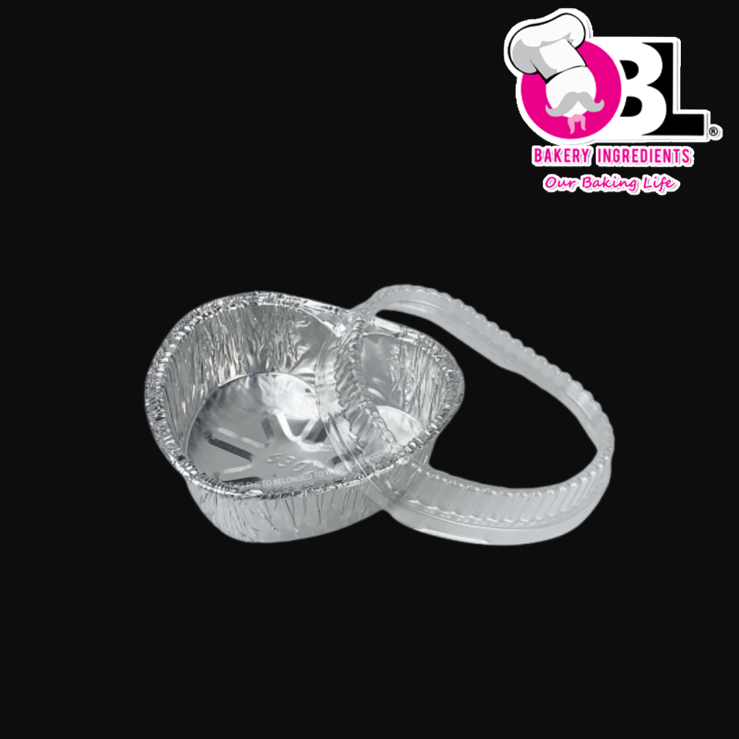 104053 1233P HEART W/LID ALUM TRAY 5'S