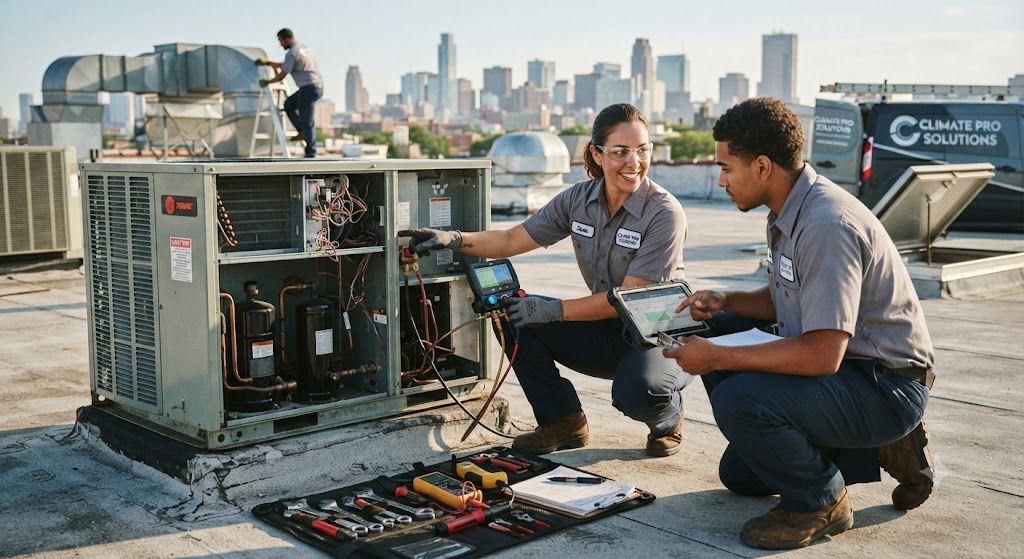 Professional HVAC installation and servicing skills