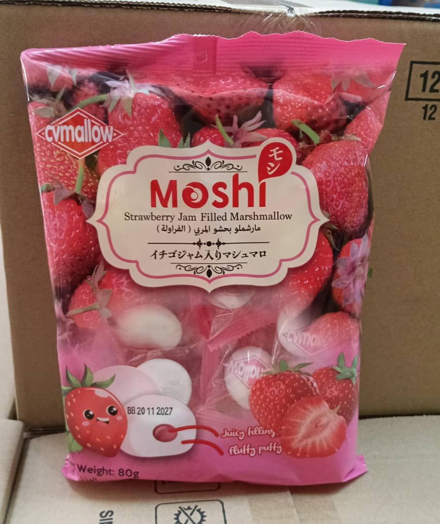 CVMALLOW MOSHI JAM FILLING MARSHMALLOW 80G[36PACK/CTN]