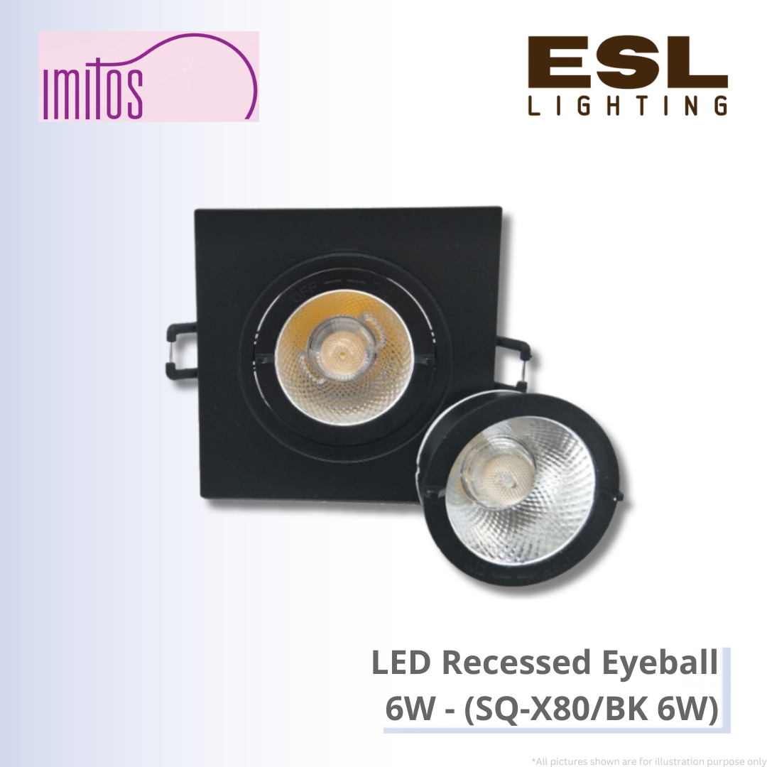 IMITOS LED Recessed Eyeball 6W - SQ-X80/BK 6W