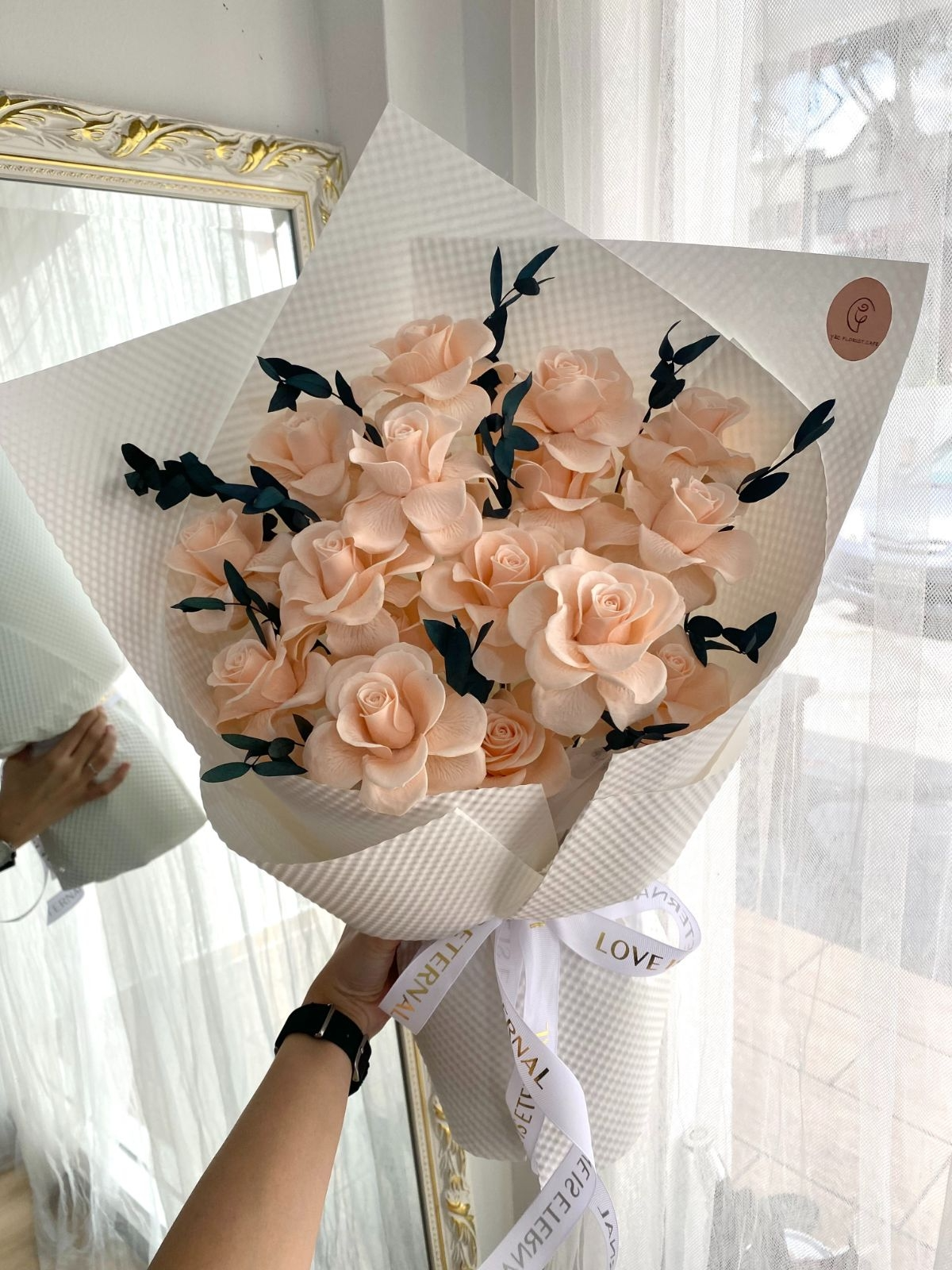 Lychee Roses Soap and Preserved Flower Bouquet