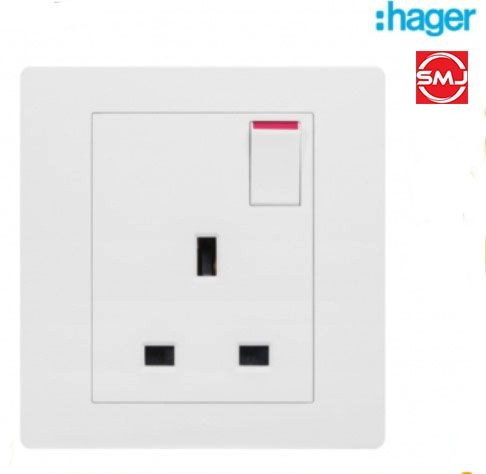Hager WGMS113S Muse 13A Single Switched Socket Outlet