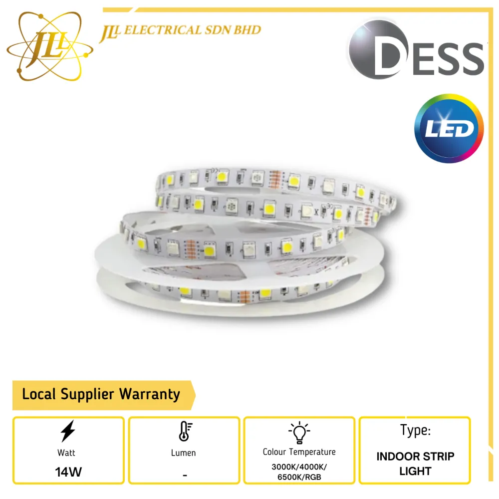 DESS GLLL5050-S-60LED 14W 12V INDOOR LED LIGHTSTRIP [3000K/4000K/6500K/RGB]