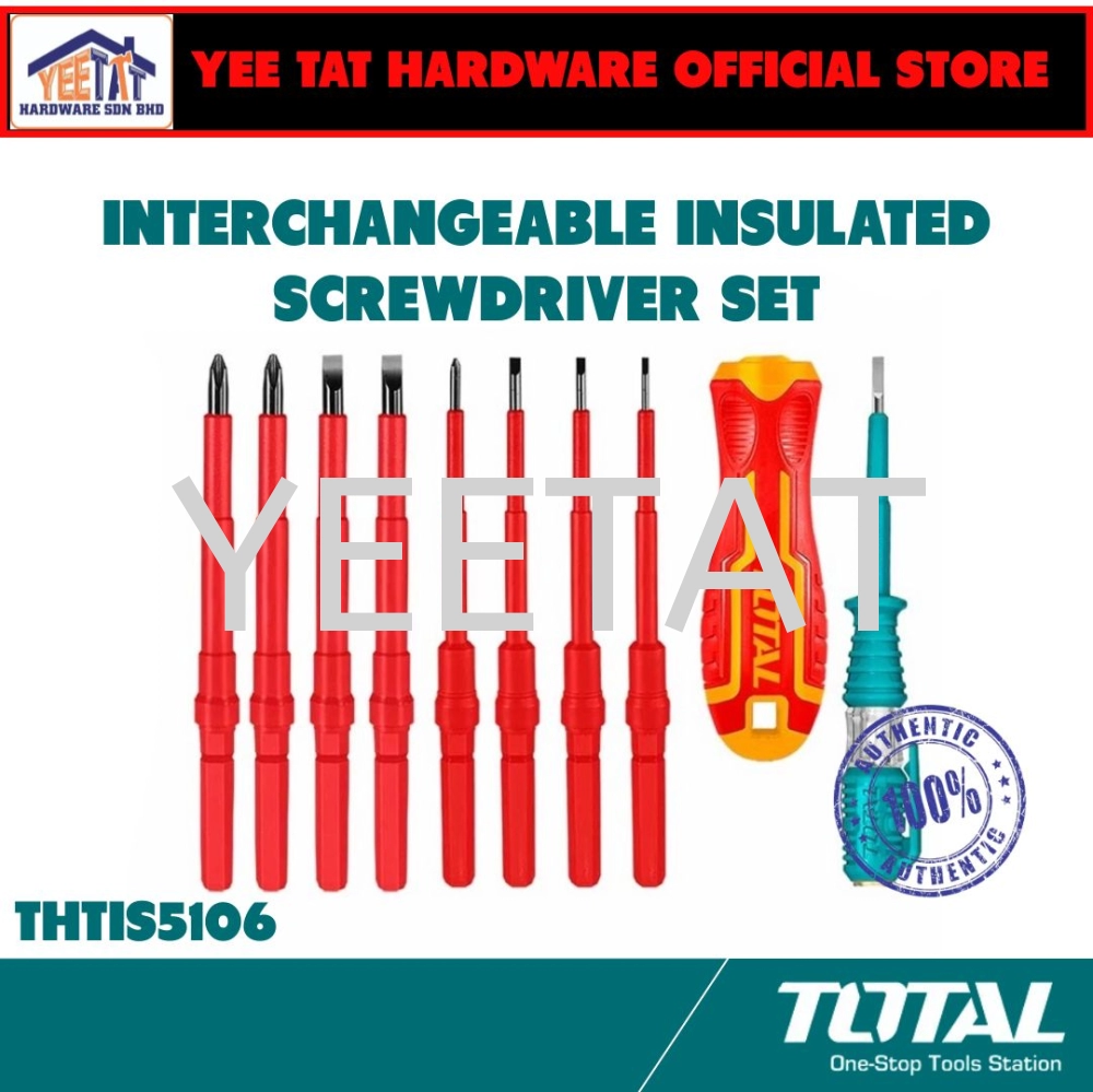[ TOTAL ] THTIS5106 10 Pcs Interchangeable Insulated Screwdriver Set