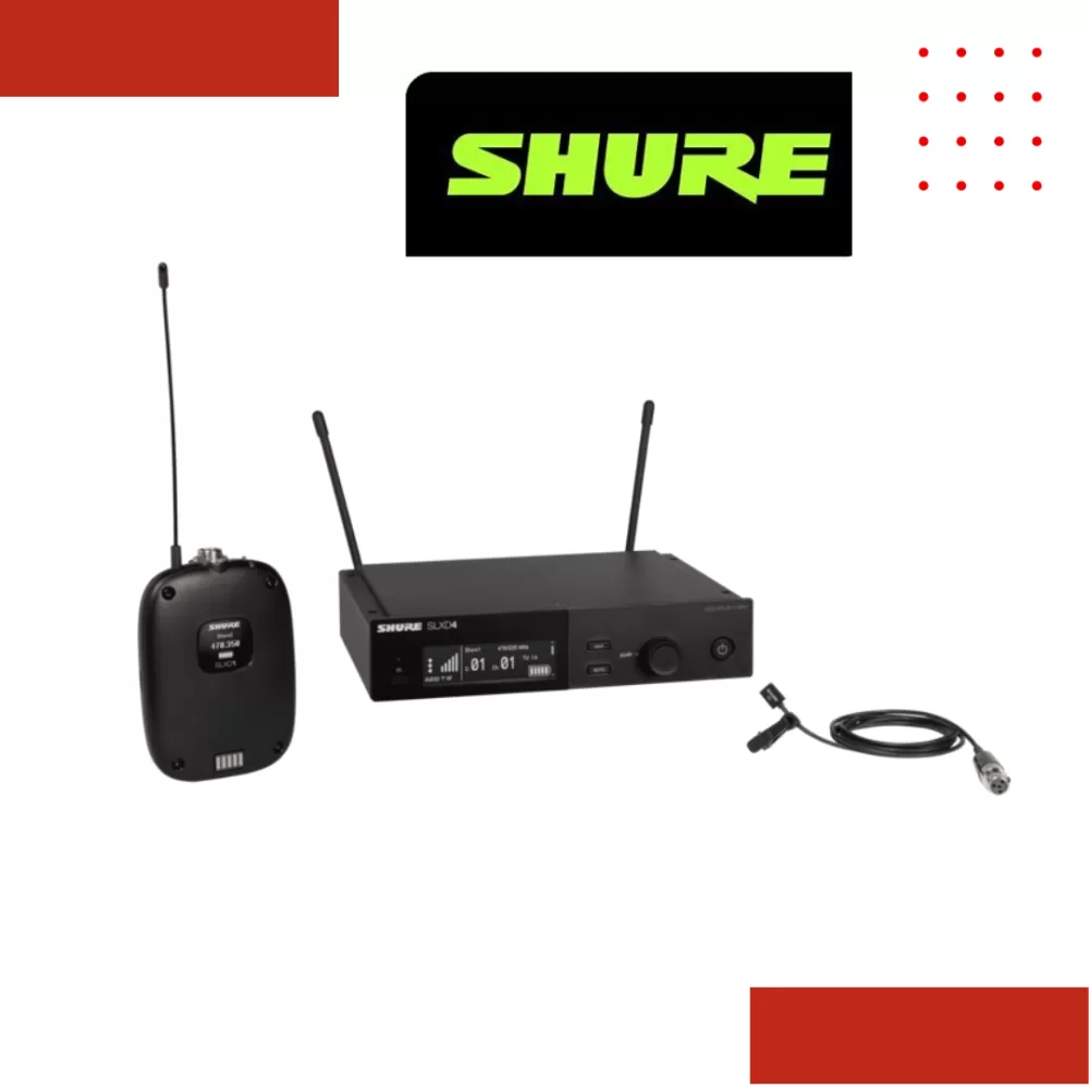 Shure SLXD14/93 Wireless System with SLXD1 Bodypack Transmitter and WL93 Lavalier Microphone