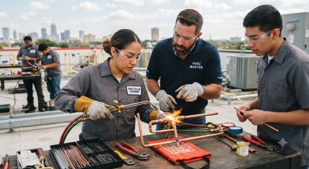 advanced HVAC copper tubing brazing training
