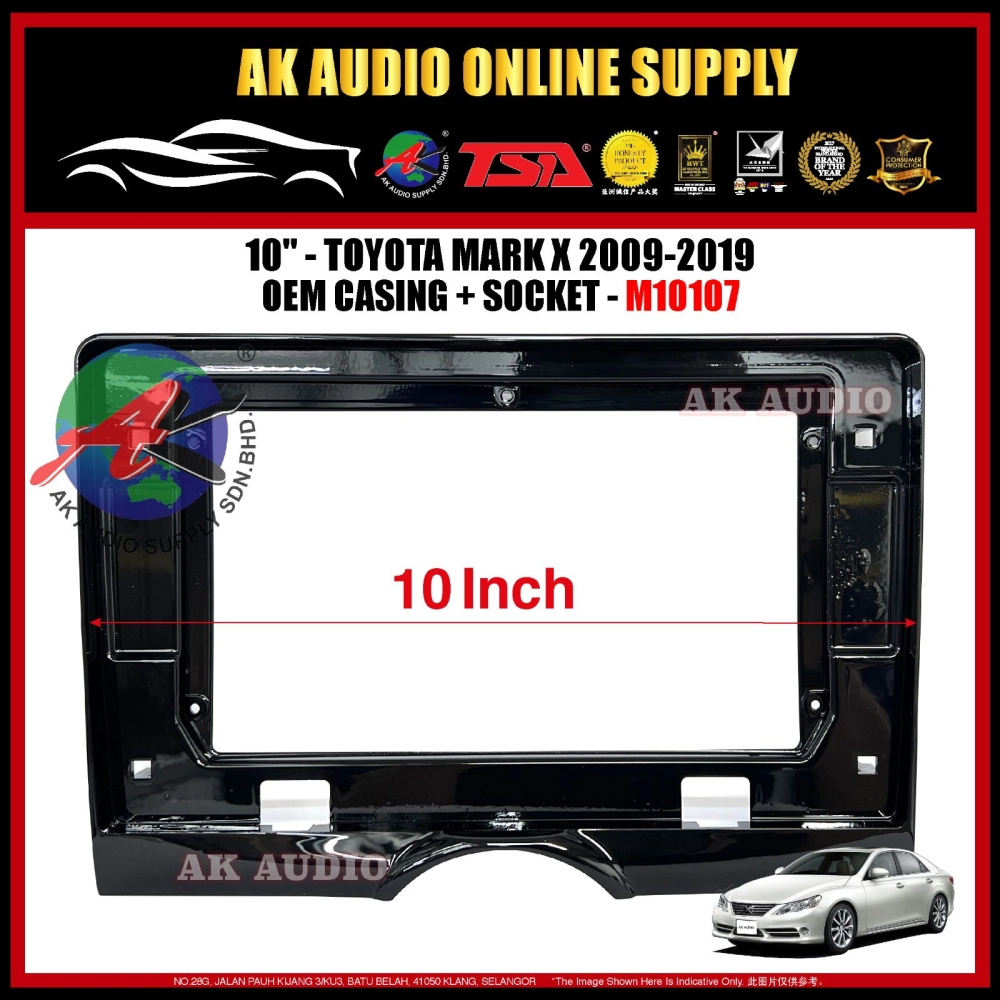 Toyota Mark-x 2004 - 2019 Android Player 10" Inch Casing + Socket - M10107