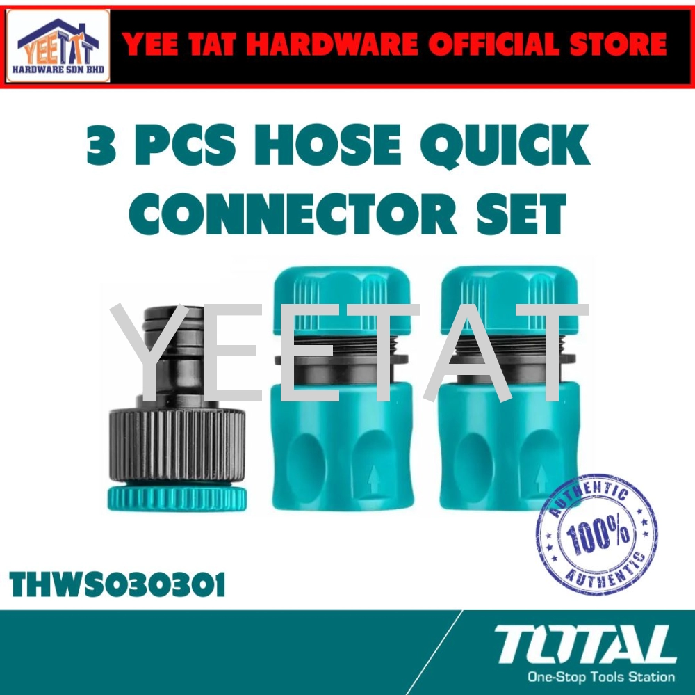 [ TOTAL ] THWS030301 3PCS Hose Quick Connectors Set