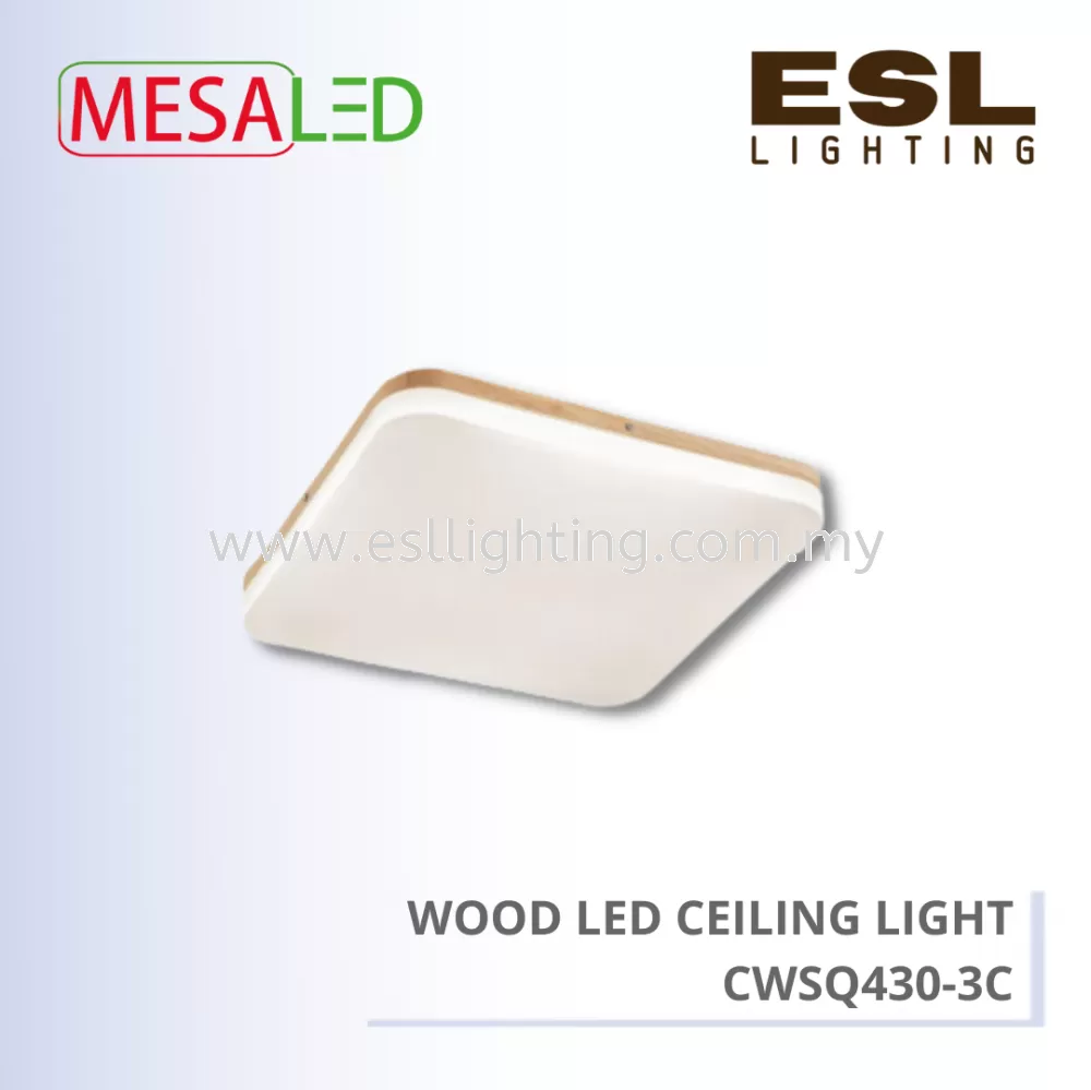 MESALED LED CEILING LIGHT WOOD 3 COLOR 27W x 2 - CWSQ660-3C