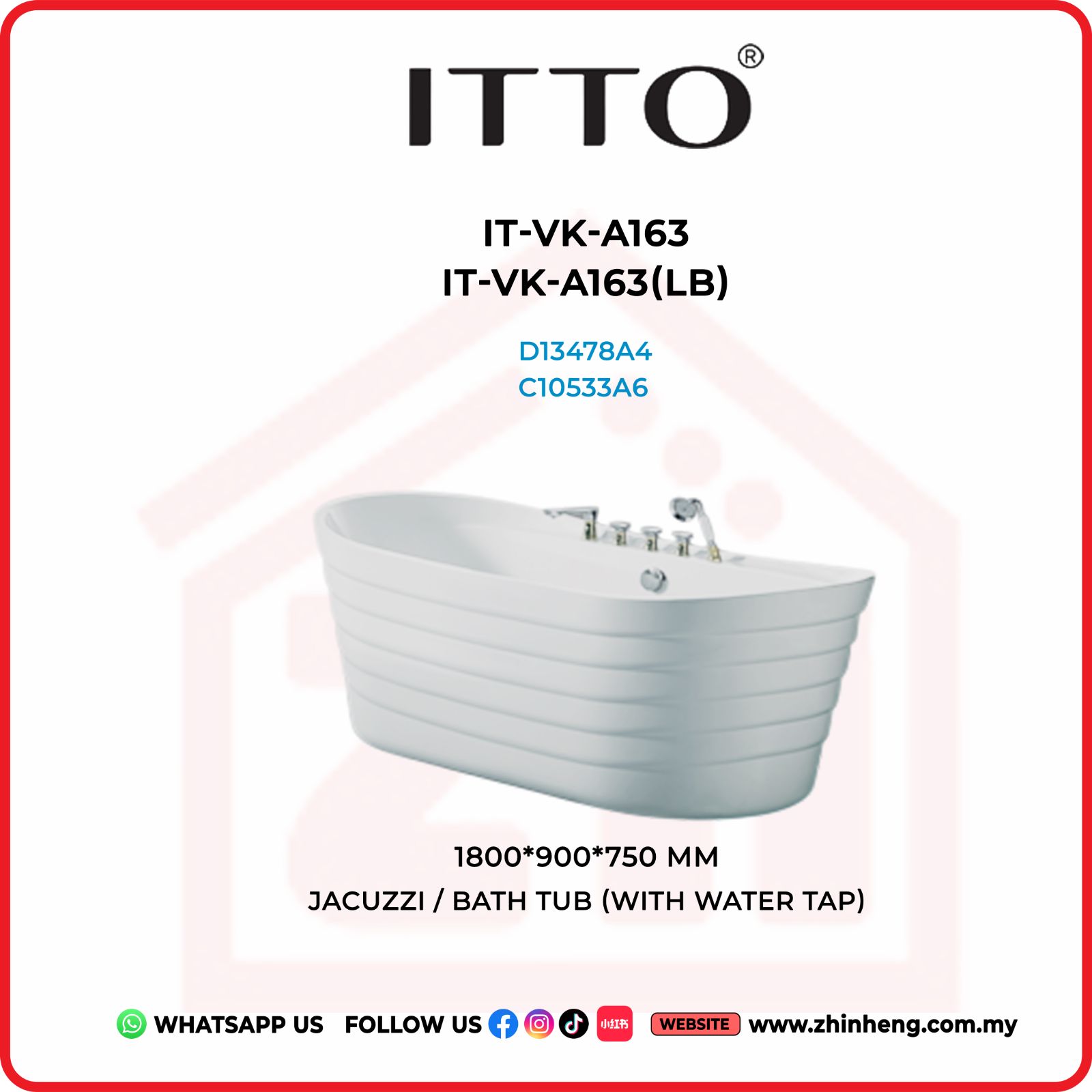 ITTO JACUZZI/BATH TUB  IT-VK-A163