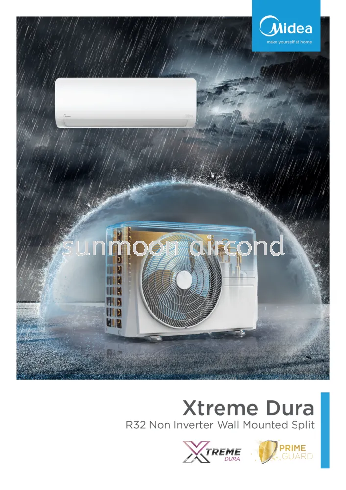 AIRCOND MIDEA 2.5HP XTREME DURA NON INVERTER WALL MOUNTED (FAST COOLING) R32 - RAWANG, SG BULOH, PETALING JAYA