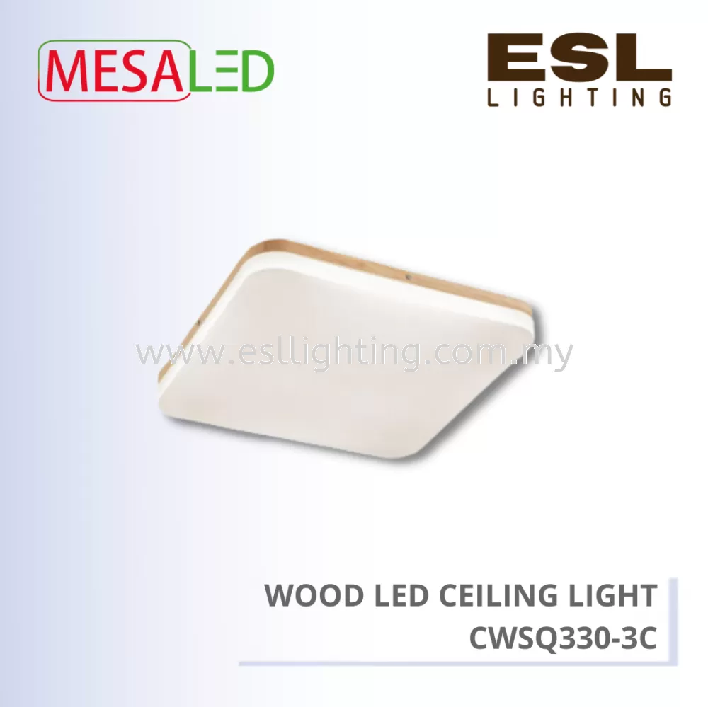 MESALED LED CEILING LIGHT WOOD SQUARE 18W x 2 - CWSQ330-3C