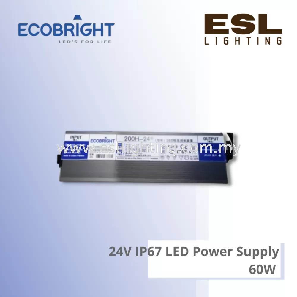ECOBRIGHT 24V IP67 LED Power Supply - 60W - EB60H-24-IP67