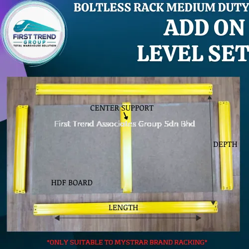 Add On Extra level set -  Medium Duty Boltless Rack - HDF Board