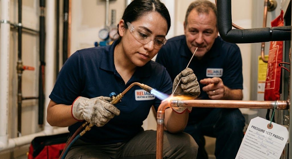 HVAC copper tube leak-free brazing method