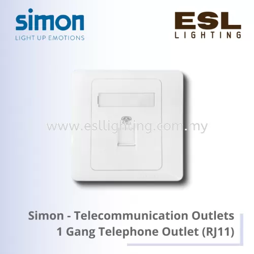 SIMON 50 SERIES Telecommunication Outlets 1 Gang Telephone Outlet (RJ11) - 55214