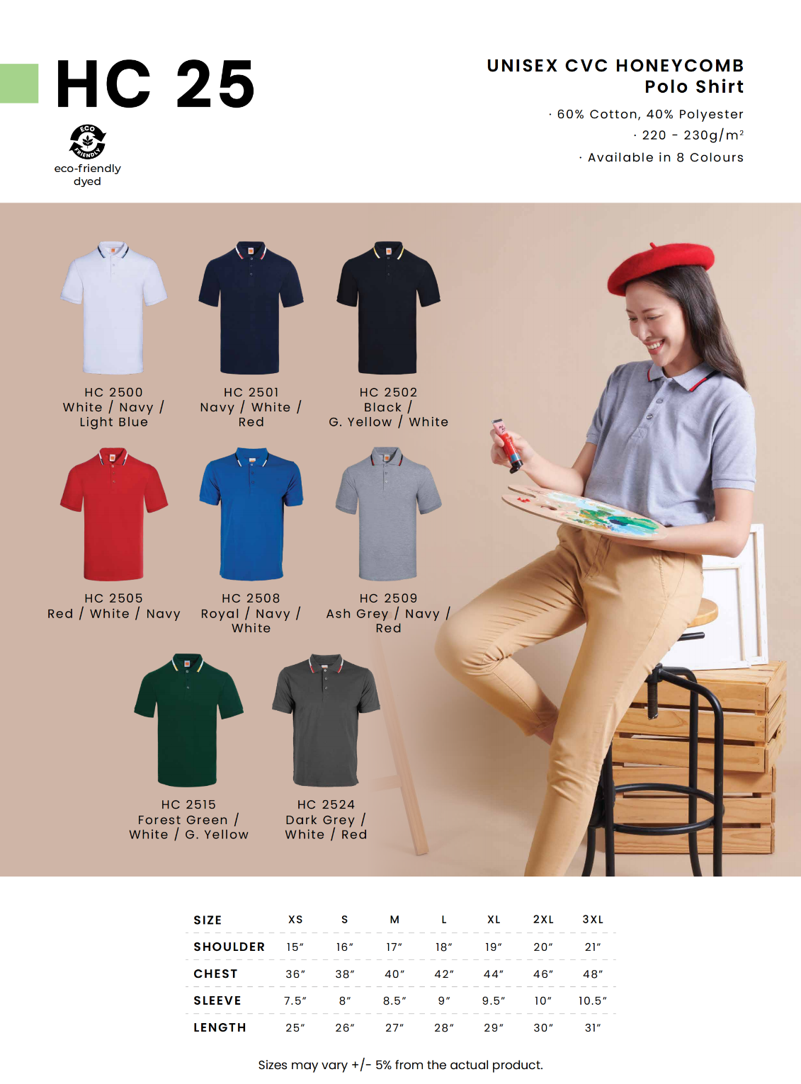 HC25 Cotton Polo Tee Unisex
