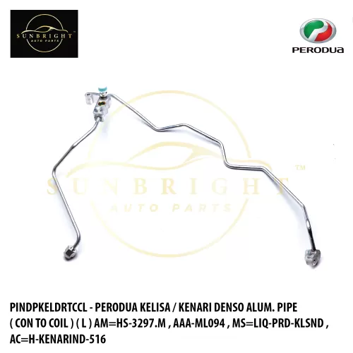 PINDPKELDRTCCL - PERODUA KELISA / KENARI DENSO ALUM. PIPE ( CON TO COIL ) ( L ) AM=HS-3297.M , AAA-ML094 , MS=LIQ-PRD-KLSND , AC=H-KENARIND-516