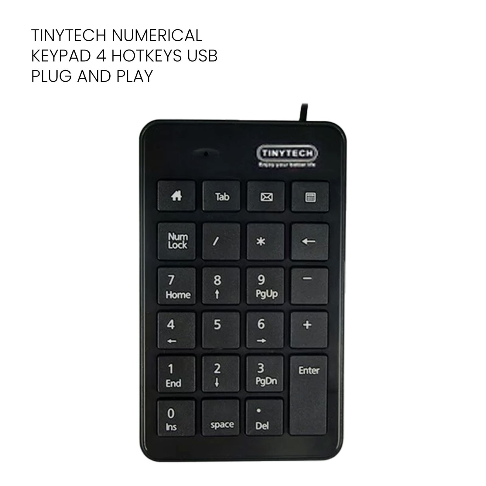 Tiny Tech Numerical Keypad - 4 Hotkeys, USB Plug and Play