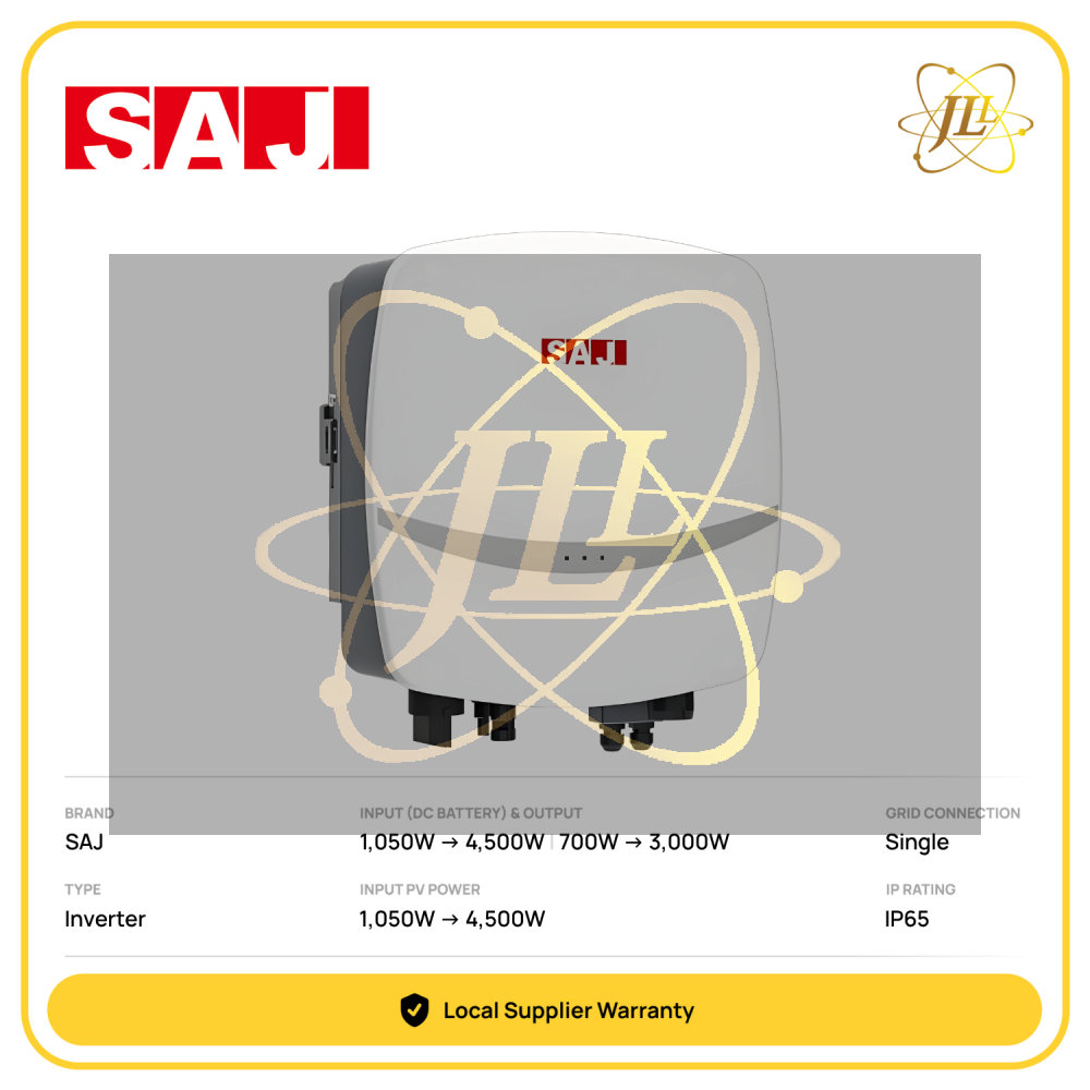 SAJ R5 0.7-3K SINGLE PHASE INVERTER AC OUTPUT 700W - 3,000W & DC INPUT 1,050W - 4,500W 360V IP65