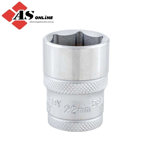 KENNEDY 1/2in. Drive, Hexagon Socket, 22mm, Metric, 6 Point / Model: KEN5827360K