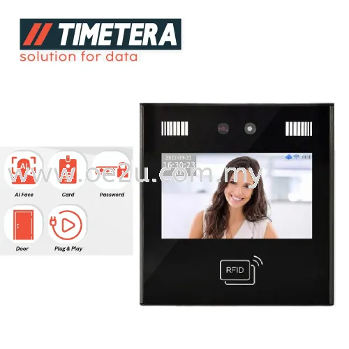 TIMETERA TT-51AI Face Recognition Time Attendance With Door Access Control (NO Software Needed)