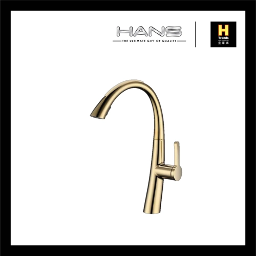 Hans Pull Out Kitchen Sink Mixer (Gold) HKSM50300GD - H Trends Kitchen & Bath Sdn Bhd