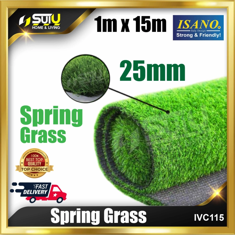 [1M x 15M] ISANO IVC115 25MM Spring Grass / Artificial Grass / Rumput Tiruan