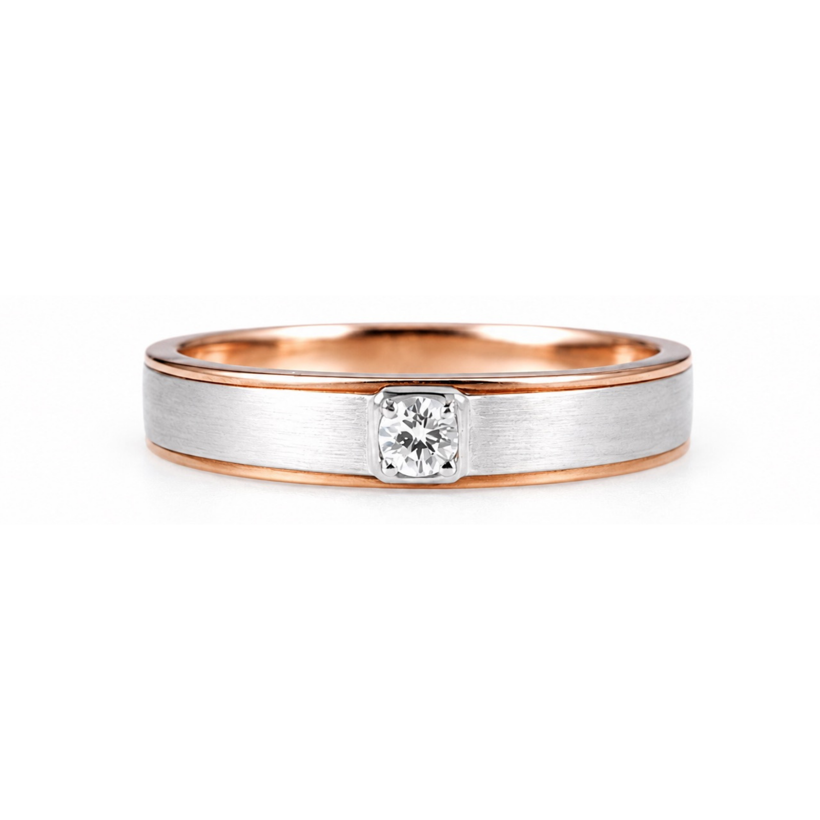 Roman & Co庐 Ardent Dual Tone Diamond Wedding Band