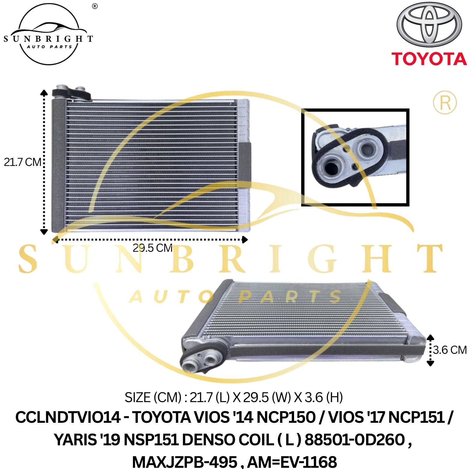 CCLNDTVIO14 - TOYOTA VIOS '14 NCP150 / VIOS '17 NCP151 / YARIS '19 NSP151 DENSO COIL ( L ) 88501-0D260 , MAXJZPB-495 , AM=EV-1168