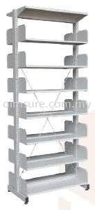 Library rack double sided 7 tiers without side panel S327W