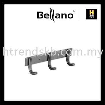 Bellano Hook Bar Single 3 Hook (Metal Grey) BLN79613-3MGSS