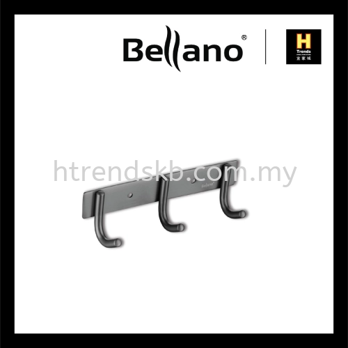 Bellano Hook Bar Single 3 Hook (Metal Grey) BLN79613-3MGSS