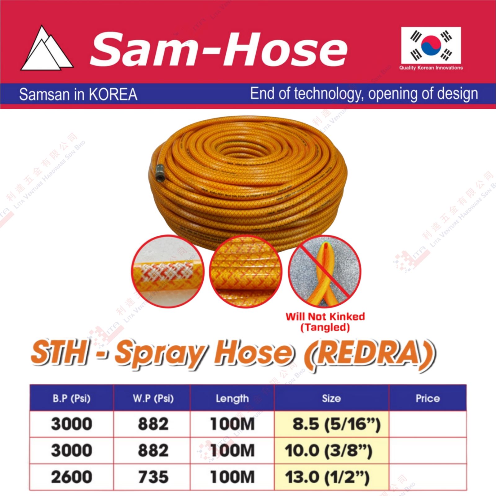 SAMHOSE BRAND SPRAY HOSE - SHT
