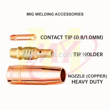 MY Mig Welding Accessories MB15 NOZZLE / TIP HOLDER / CONTACT TIP 0.8MM / CONTACT TIP 1.0MM