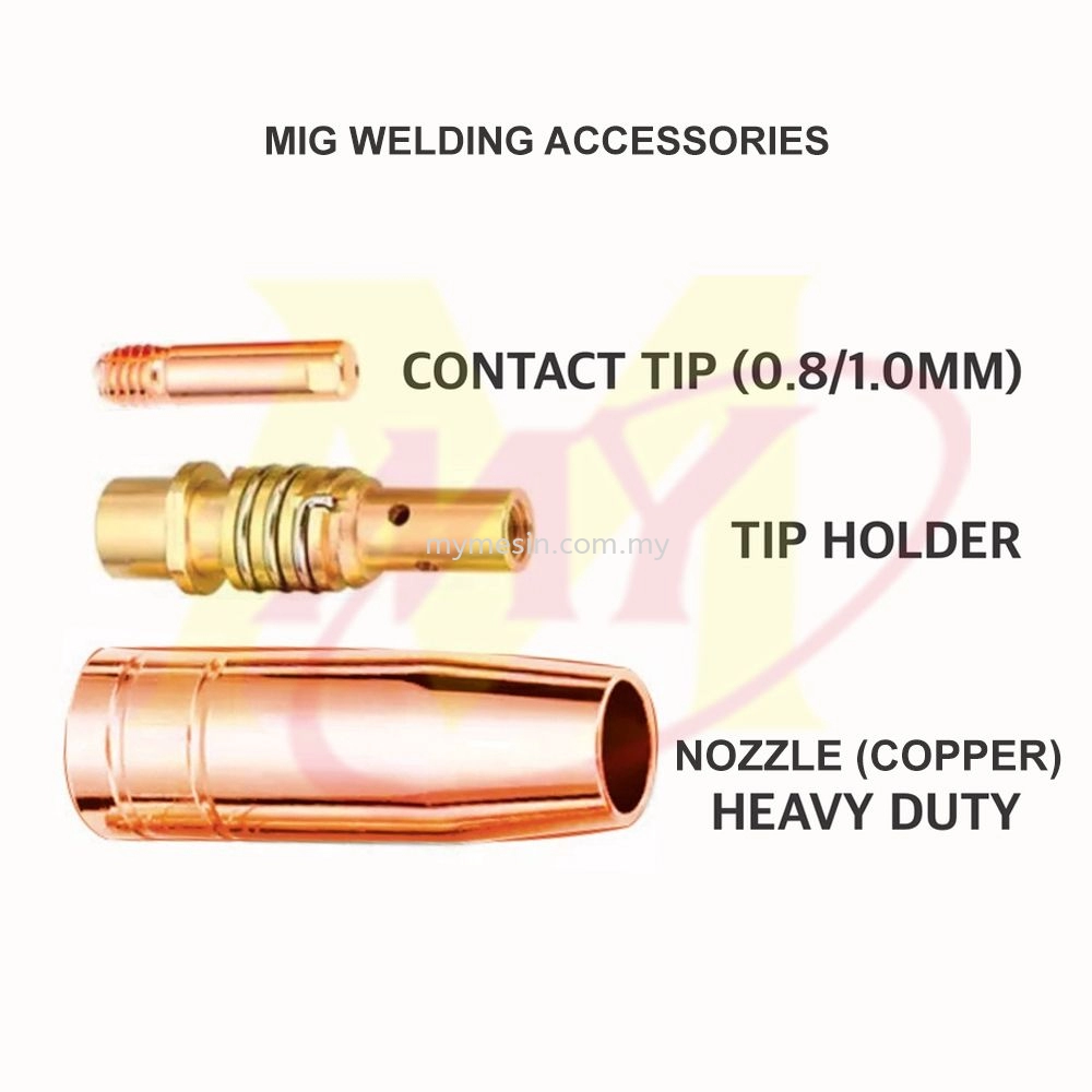 MY Mig Welding Accessories MB15 NOZZLE / TIP HOLDER / CONTACT TIP 0.8MM / CONTACT TIP 1.0MM