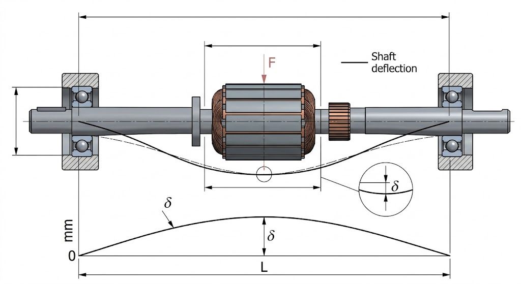 Electric Bearing Shaft Deflection Analysis