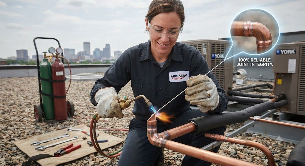 copper pipe brazing HVAC joint reliability