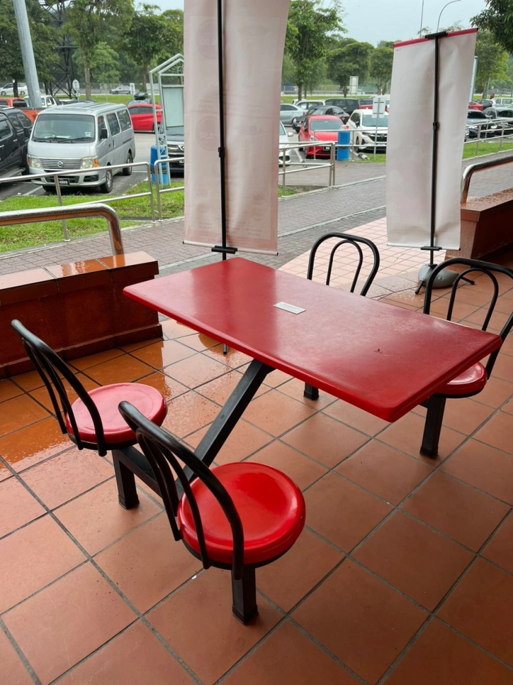 R&R DUNKIN Coffee 4 Seater Canteen Table | Fibreglass Table | Food Court Table | Cafe Restaurant Furniture | Penang | Perak | Tapah | KL | Bukit Merah | Taiping