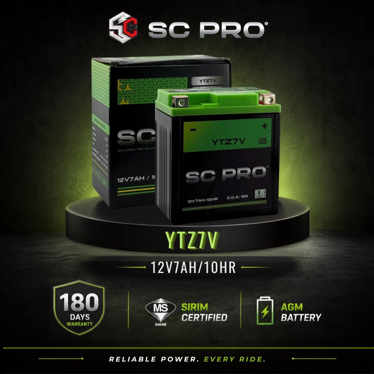 YTZ7V SC PRO - Bateri RS150/RSX150/ADV150/ADV160/PCX125/PCX150/VARIO125/VARIO150
