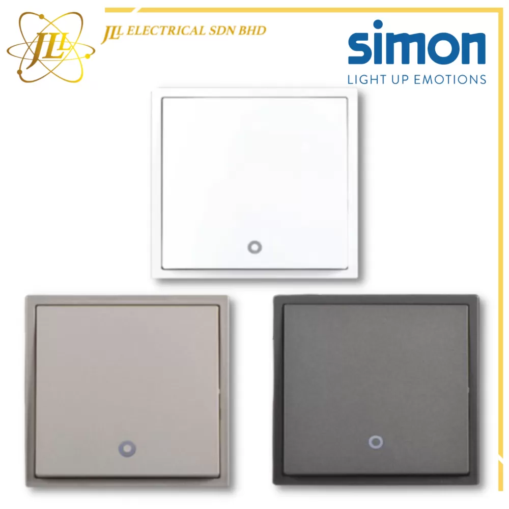 Simon Switch I7 702023/702024  20A 1 Gang 1 Way Double Pole Switch With Blue LED Indicator [1WAY/2WAY] [MATT WHITE/GOLDEN CHAMPAGNE/GRAPHITE BLACK]