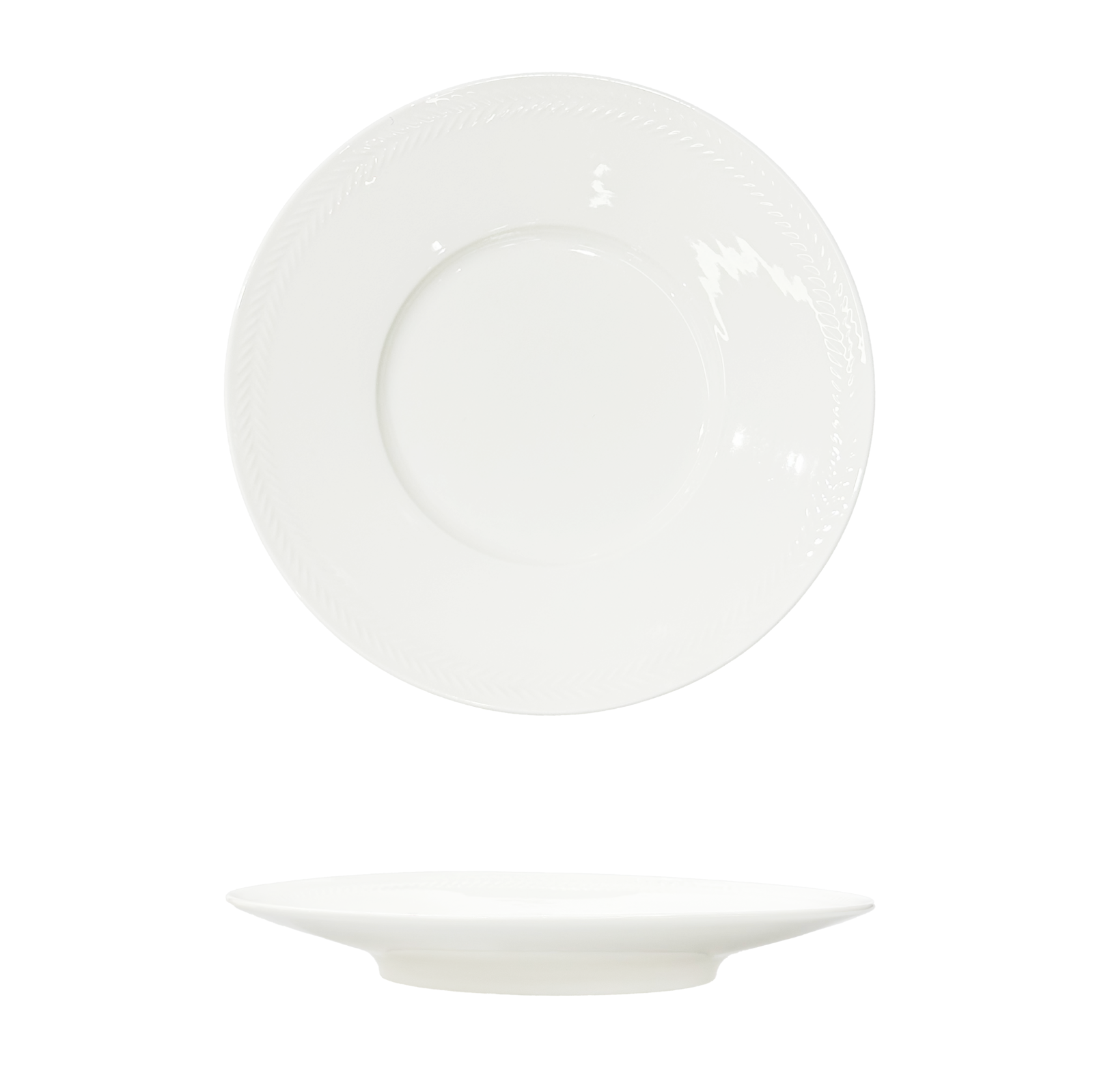 YX-BC-11'' Wheat Ear Round Wide Rim Plate 11 麦穗圆宽边盘