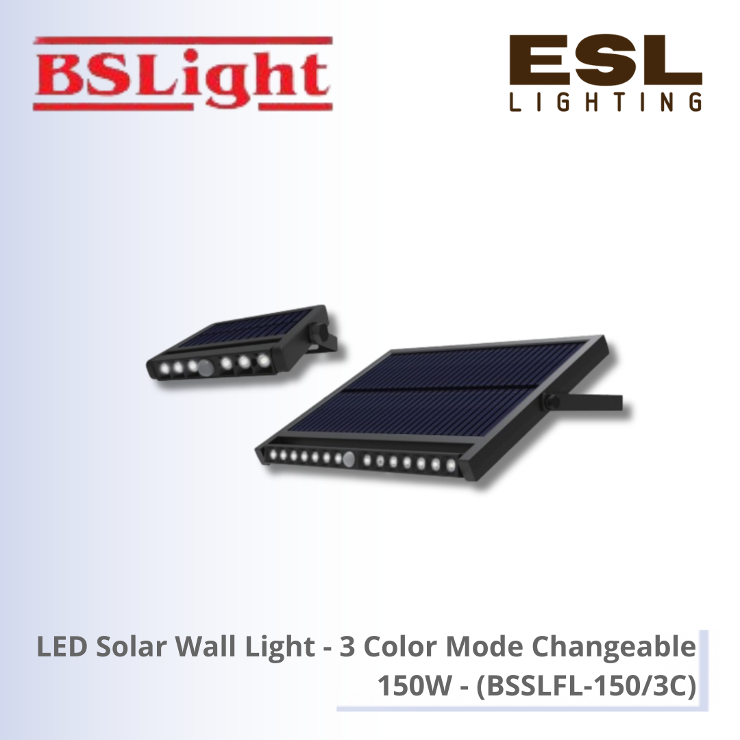 BSLight LED Solar Wall Light (3 Color Mode Changeable) 150W - BSSLFL-150/3C