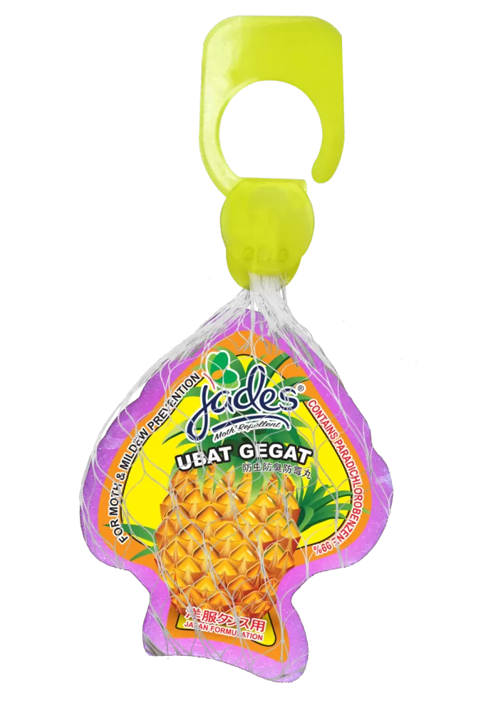 Jades Moth Repellent 115gm - Pineapple (Purple) (Mothballs / Ubat Gegat)