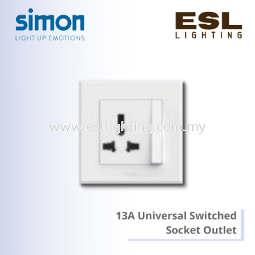 Simon Switch E3 SERIES 13A Universal Switched Socket Outlet - 301089