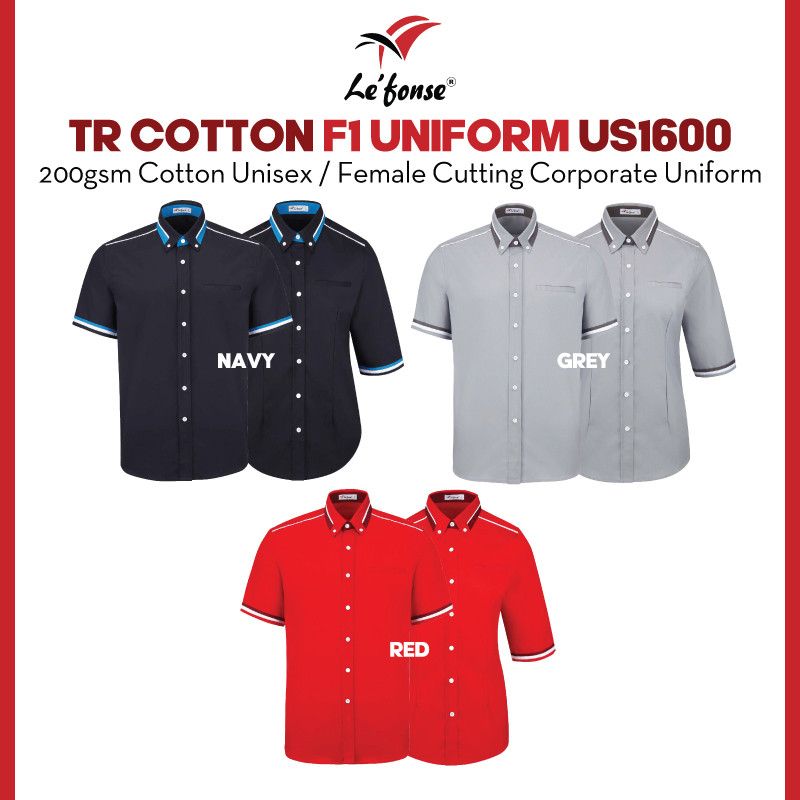 LEFONSE TR Cotton Corporate F1 Uniform Premium Corporate Wear US16 US16F