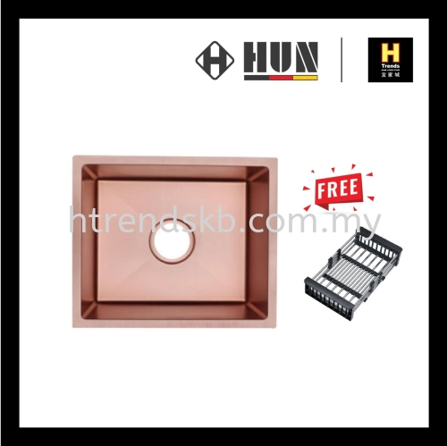 HUN 304 Nano Stainless Steel Kitchen Sink - Single Bowl (Nano Rose Gold) HKS507