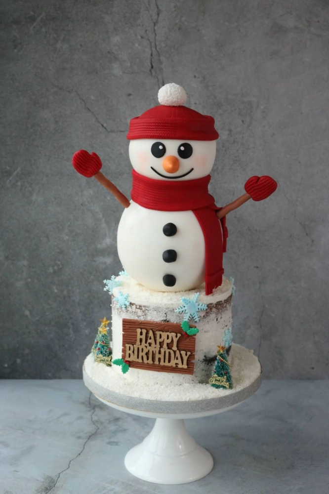 Christmas Frosty Snowman Cake