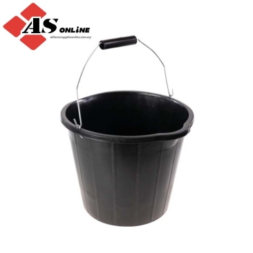 KENNEDY Black Rubatype Rigid Bucket, Steel/Plastic Grip Handle, 3 Gallon / Model: KEN9078130K