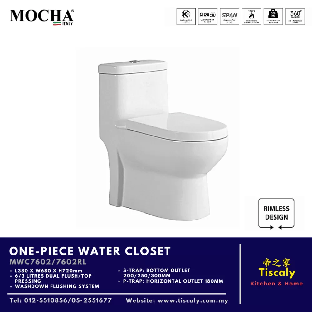 MOCHA ONE-PIECE WATER CLOSET MWC7602 / 7602RL